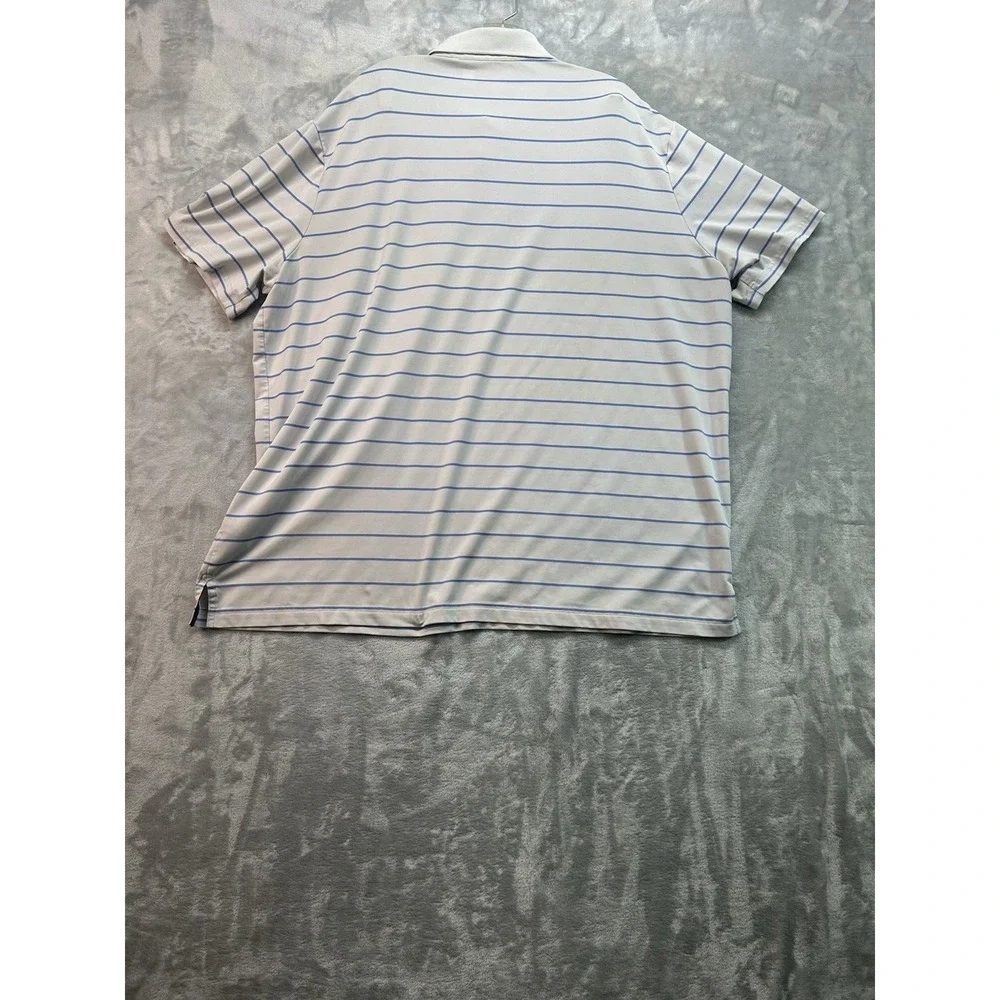 Polo Ralph Lauren Polo Shirt Men 2XL Blue Grey Striped Classic Short Sleeve Golf